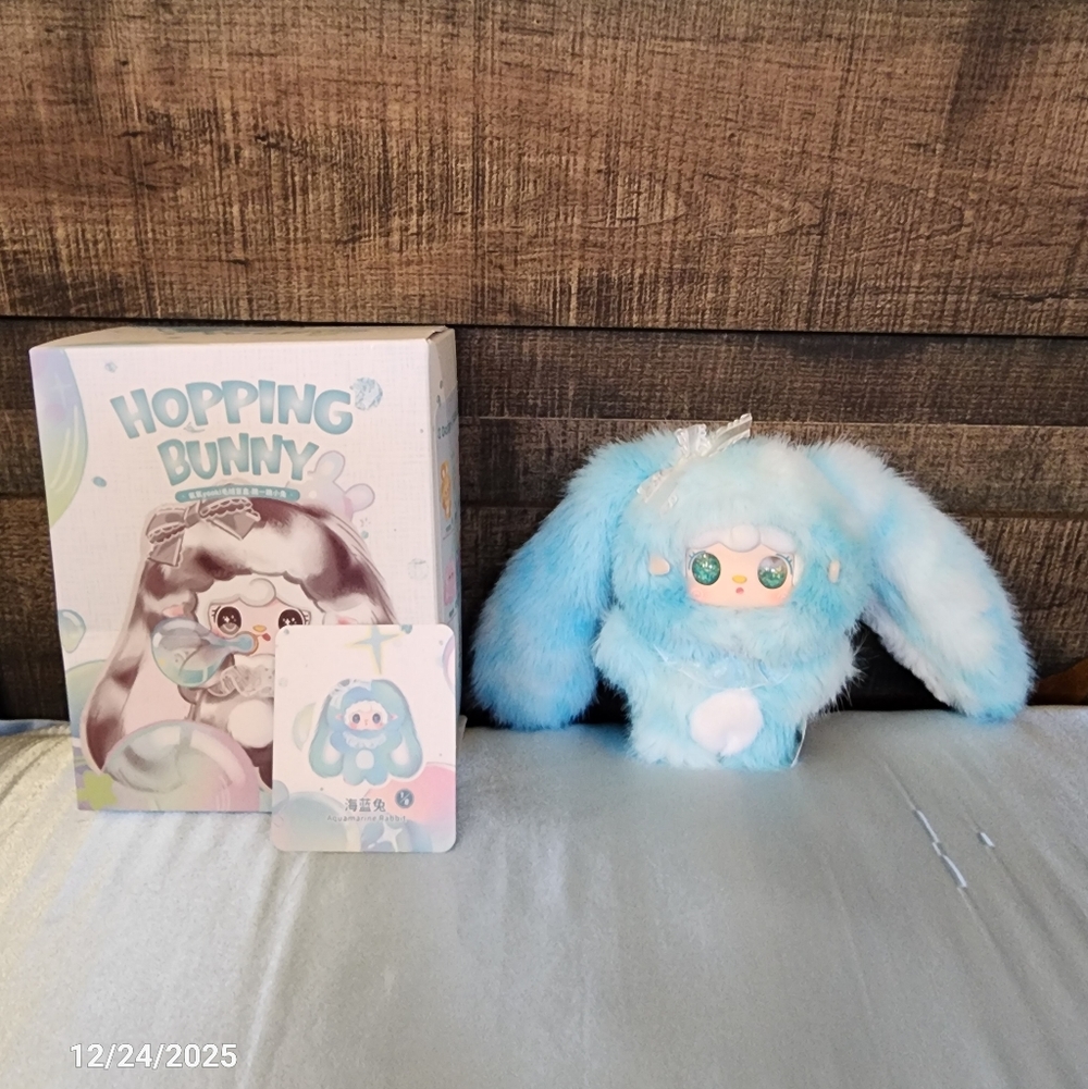 Yookie Hopping Bunny Plush Pendant Confirmed Aquamarine Rabbit w Special Eyes